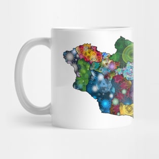 Spirograph Patterned Mongolia Provinces Map Mug